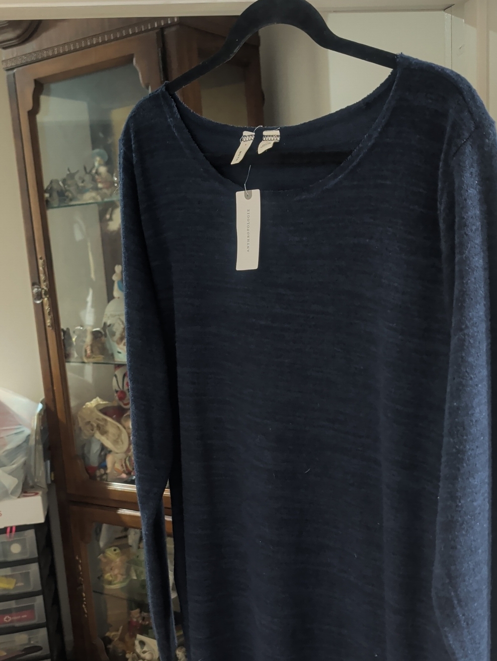 Navy Long-Sleeve Knit Sweater -dress Women's
